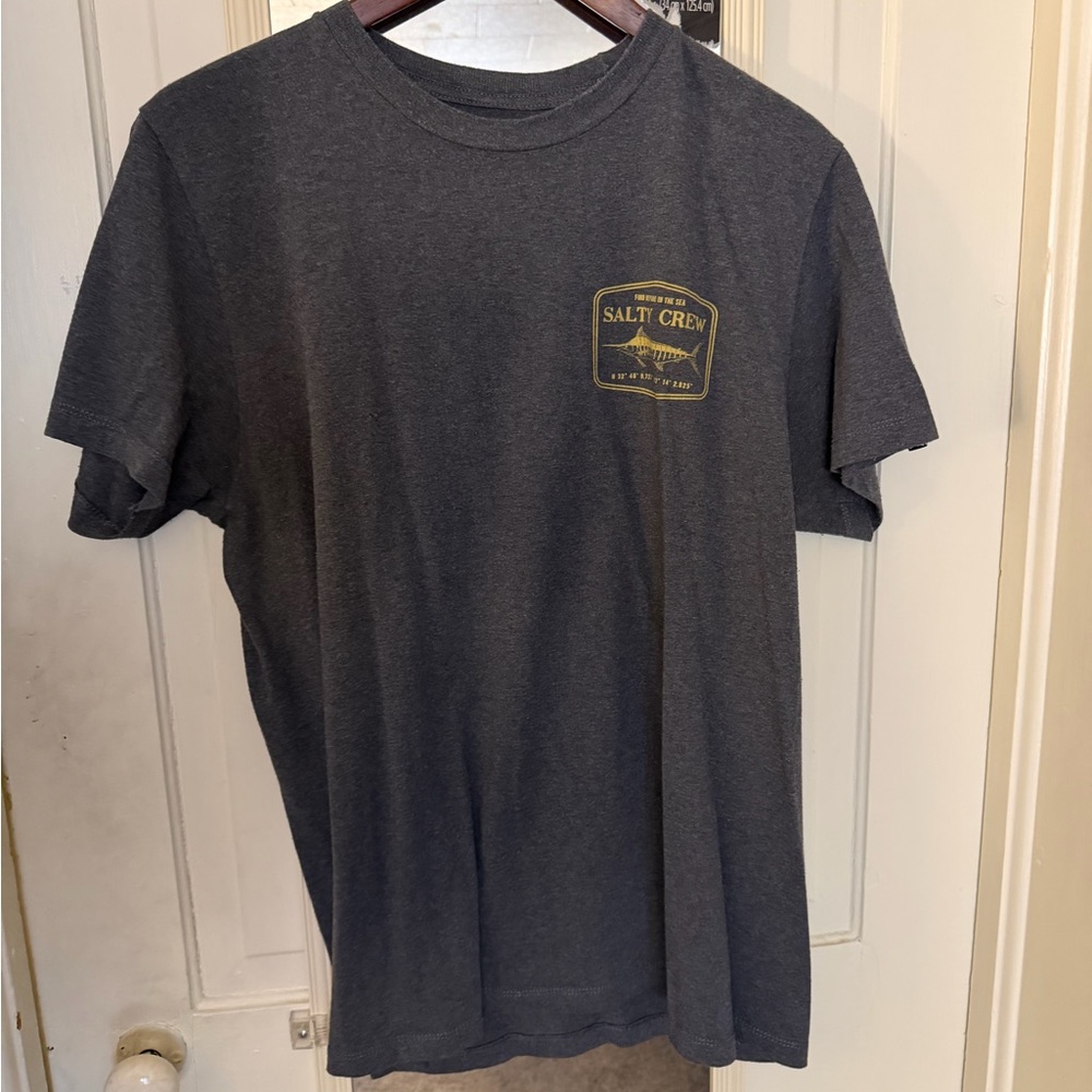 Salty Crew Charcoal Tee with Gold Logo
